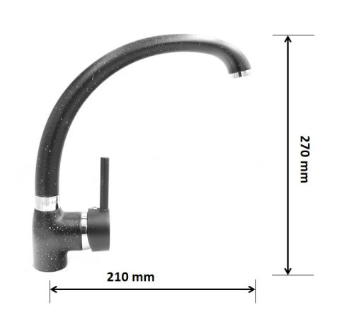 Gamma Roy mosogató csaptelep - matt fekete