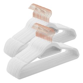   Csúszásmentes vállfa készlet - 50 db - bársony felület (fehér)