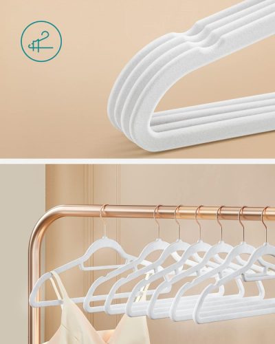 Csúszásmentes vállfa készlet - 50 db - bársony felület (fehér)