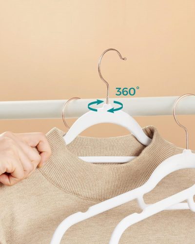 Csúszásmentes vállfa készlet - 50 db - bársony felület (fehér)