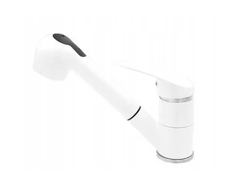 Gránit mosogató EOS Como + Kihúzható zuhanyfejes Shower csaptelep + adagoló + szifon (fehér)