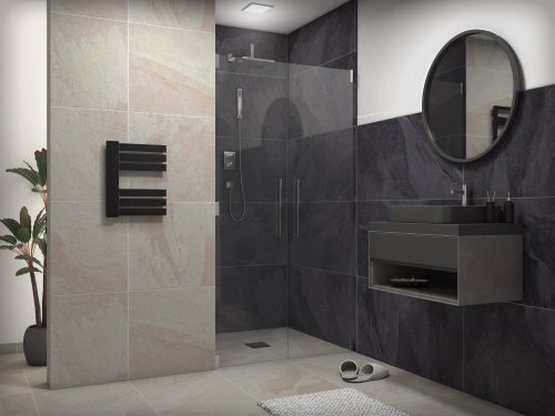 Weberg Ervin design törölközőszárító radiátor 50x40 cm (fekete)