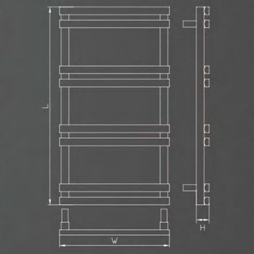 Design radiátor NERO Italia FL02002 - 50 x 90 cm