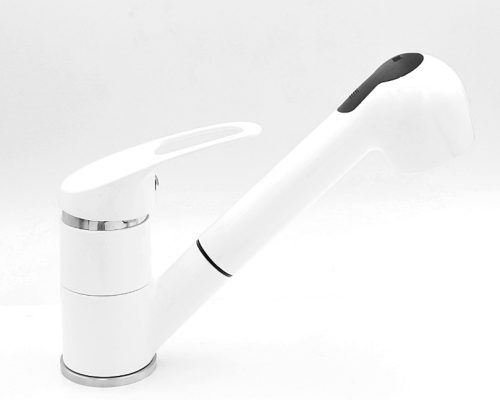 Gamma SHOWER Kihúzható Zuhanyfejes Mosogató Csaptelep - Fehér