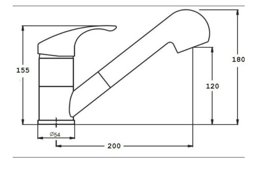Gamma SHOWER Kihúzható Zuhanyfejes Mosogató Csaptelep - Fehér