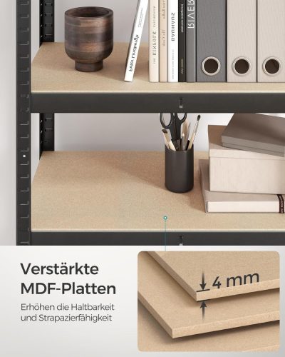 Fém polc / univerzális tároló polc - Vasagle Loft - 75 x 150 x 30 cm