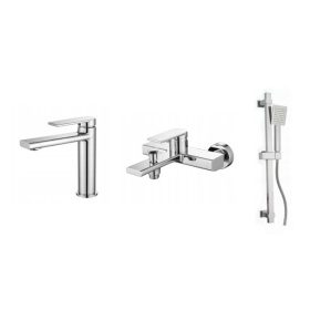   Gamma Rossa 3in1 mosdó + kádtölő csaptelep + zuhanyszett - króm