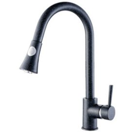   SNAKE gránit mosogató csaptelep - kihúzható fejjel - Szemcsés fekete