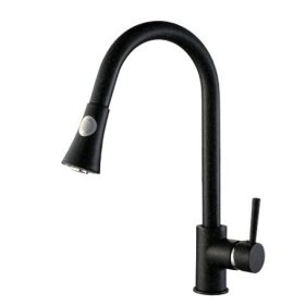   Gamma Snake kihúzható zuhanyfejes mosogató csaptelep - fekete