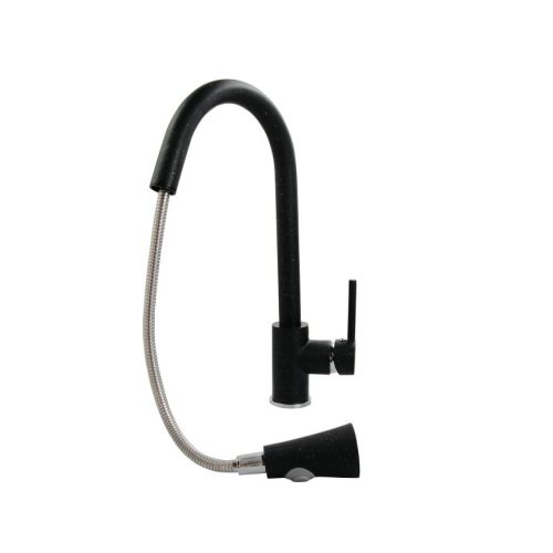 Gamma Snake kihúzható zuhanyfejes mosogató csaptelep - fekete