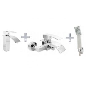   SLIM Short 3in1 Mosdó Csaptelep + Kád Csaptelep + Zuhanyrózsa