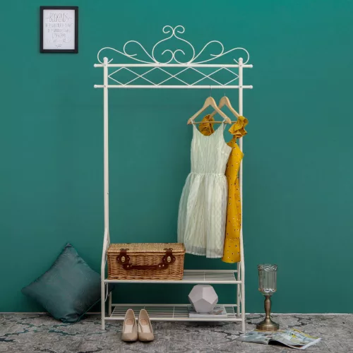 Vintage ruhatartó állvány cipőtárolóval - Songmics - 80 x 173 cm