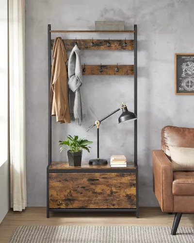 Előszobafal billenő cipőtárolóval - Vasagle Loft - 85 x 180 cm