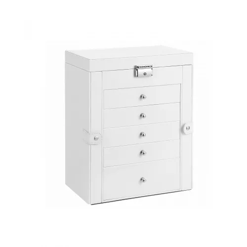 Songmics ékszertartó doboz tükörrel - 6 + 2 szintes (fehér)
