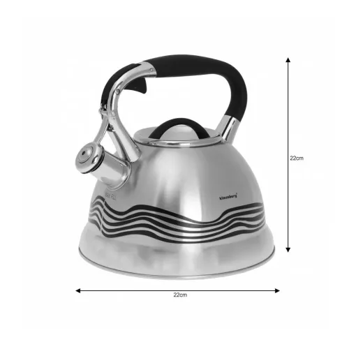 Klausberg teáskanna, sípszóval, inox, 3L (KB-7048)