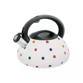   Klausberg színváltó teáskanna, sípszóval, fehér-fekete pöttyös, 3.0L (KB-7074)