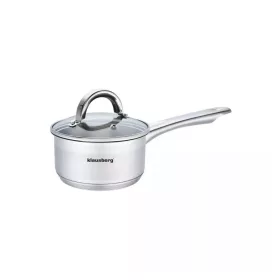   Klausberg Premium szószosedény 1.0L, Ø14 cm- rozsdamentes acél, edzett üveg fedő (KB-7132)