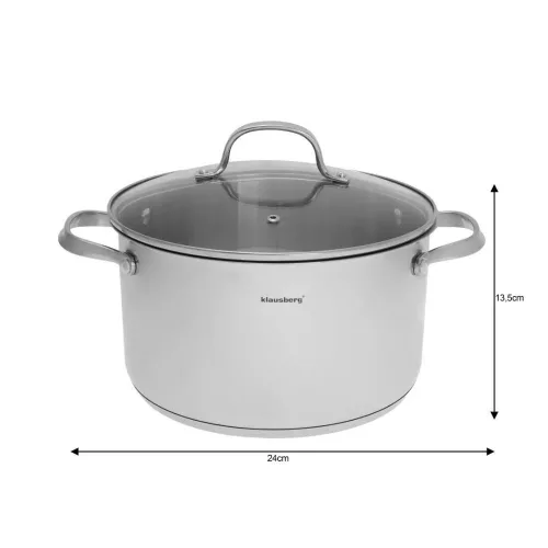 Klausberg 9 darabos edénykészlet - rozsdamentes acél, edzett üveg fedő (KB-7215)