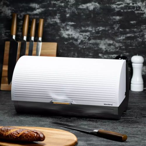 Klausberg kenyértartó - rozsdamentes acél - fehér (KB-7270)