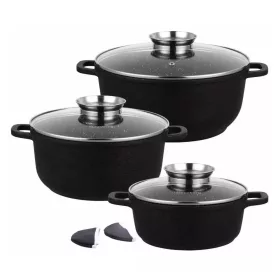   Klausberg Premium 8 darabos tapadásmentes edénykészlet - rozsdamentes acél, edzett üveg fedő (KB-7359)