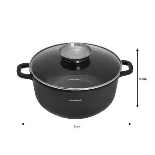 Klausberg Premium 8 darabos tapadásmentes edénykészlet - rozsdamentes acél, edzett üveg fedő (KB-7359)