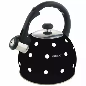   Kinghoff teáskanna, sípszóval, fekete-fehér pöttyös, 2.0L (KH-1048)