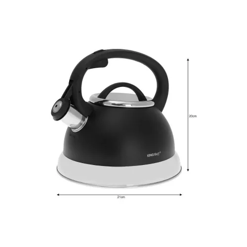 Kinghoff teáskanna, sípszóval - fekete - 2.2L (KH-1224)