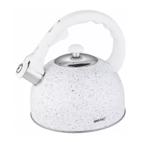   Kinghoff teáskanna, sípszóval, fehér gránit mintás, 2.6L (KH-1407)