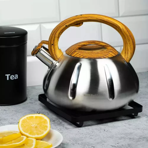 Kinghoff teáskanna, sípszóval, inox-fa, 2.0L (KH-3291)
