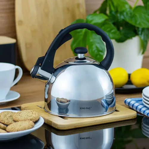 Kinghoff teáskanna, sípszóval -  inox - 2.0L (KH-3324)