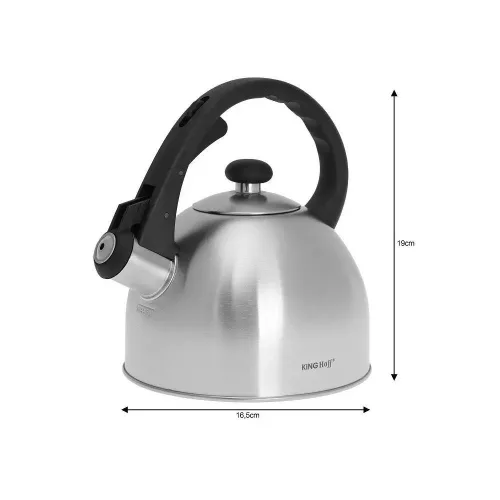 Kinghoff teáskanna, sípszóval -  inox - 2.0L (KH-3324)