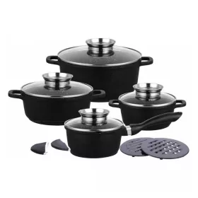   Klausberg Premium 12 darabos tapadásmentes edénykészlet - rozsdamentes acél, edzett üveg fedő (KB-7360)