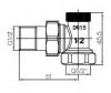 Radiátor sarok szelep - 1/2" (visszatérő) - LB00074-B