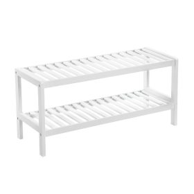 Bambuszfa tároló polc - 70 x 55 cm (fehér)