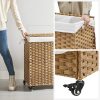 Kerekes polyrattan szennyeskosár - Songmics - 140 L