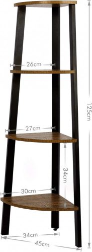 Sarokpolc / állópolc - Vasagle Loft - 125 x 34 cm