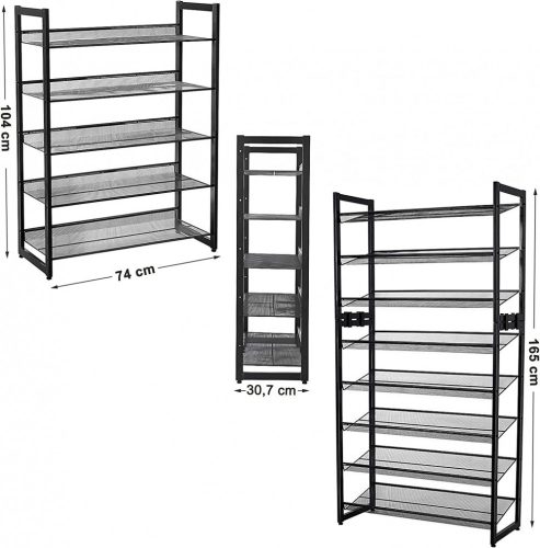 Cipőtároló polc - 5 szintes - Vasagle Loft
