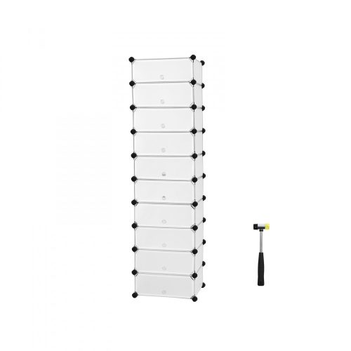 10 szintes univerzális zárt tároló polc / cipőtároló - 48 x 173 cm