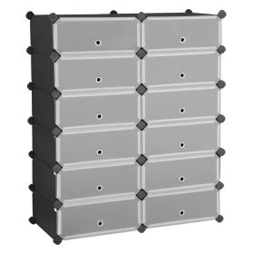   Univerzális 12 részes zárt tároló polc / cipőtároló - Songmics Home - 83 x 105 cm