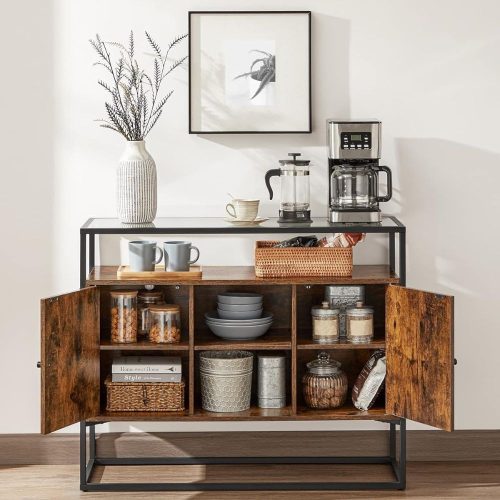 Tálalószekrény / komód - Vasagle Loft - 100 x 80 x 35 cm