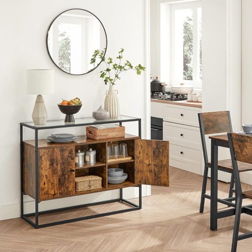 Tálalószekrény / komód - Vasagle Loft - 100 x 80 x 35 cm