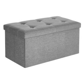   Tároló pad / tároló puff - Vasagle Loft - 76 x 38 cm - világos szürke