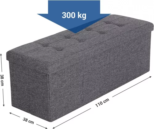 Tároló pad / tároló puff - Vasagle Loft - 110 x 38 cm