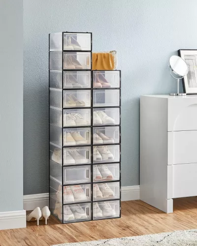 Cipőtároló rendszer / univerzális zárt tárolórendszer - 18 részes - Songmics Home