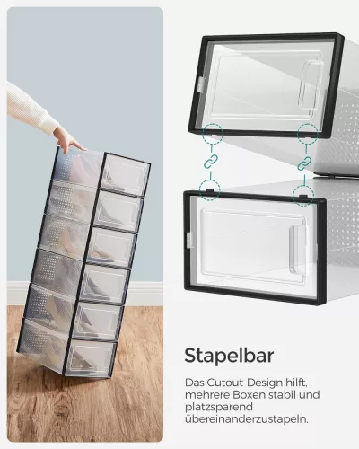 Cipőtároló rendszer / univerzális zárt tárolórendszer - 18 részes - Songmics Home