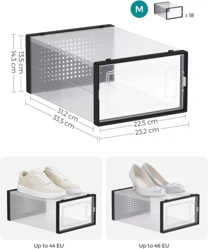 Cipőtároló rendszer / univerzális zárt tárolórendszer - 18 részes - Songmics Home