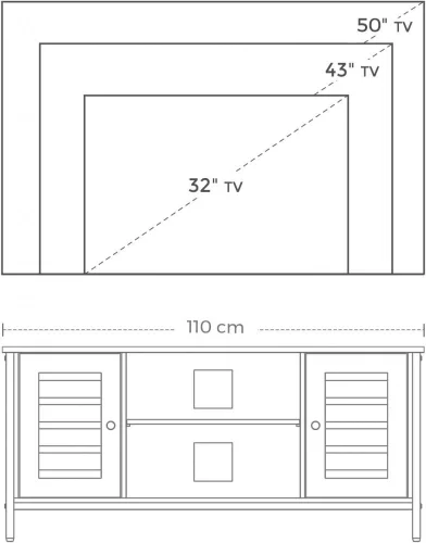 TV szekrény - Vasagle Loft - 110 cm