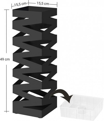 Esernyőtartó / esernyő állvány - rozsdamentes acél - fekete