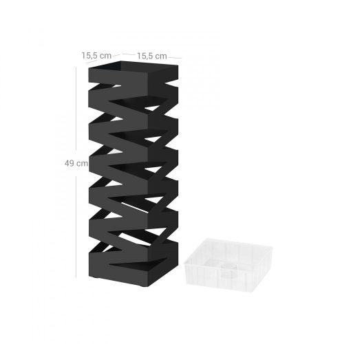 Esernyőtartó / esernyő állvány - rozsdamentes acél - fekete