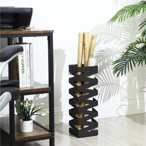 Esernyőtartó / esernyő állvány - rozsdamentes acél - fekete